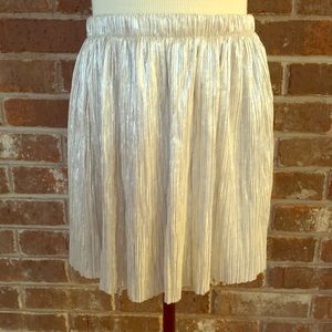 Metallic Silver Skater Skirt small Preowned